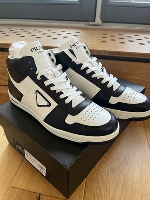 Prada Downtown leather high-top sneakers Gr. 11 - 45 Eur
