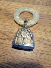 Sterling Silver  Celluloid Teether Rattle