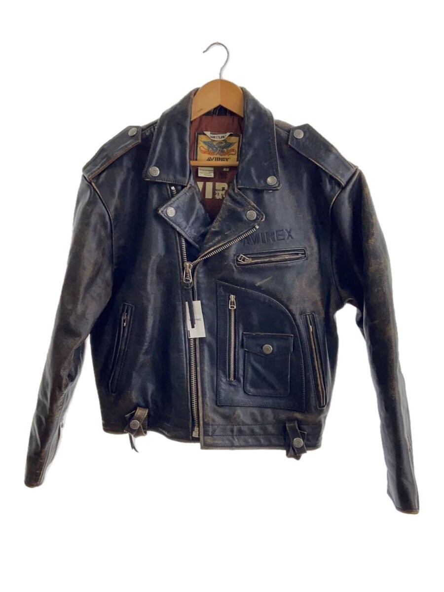 Avirex Black Leather Blouson Jacket Size L Model 272