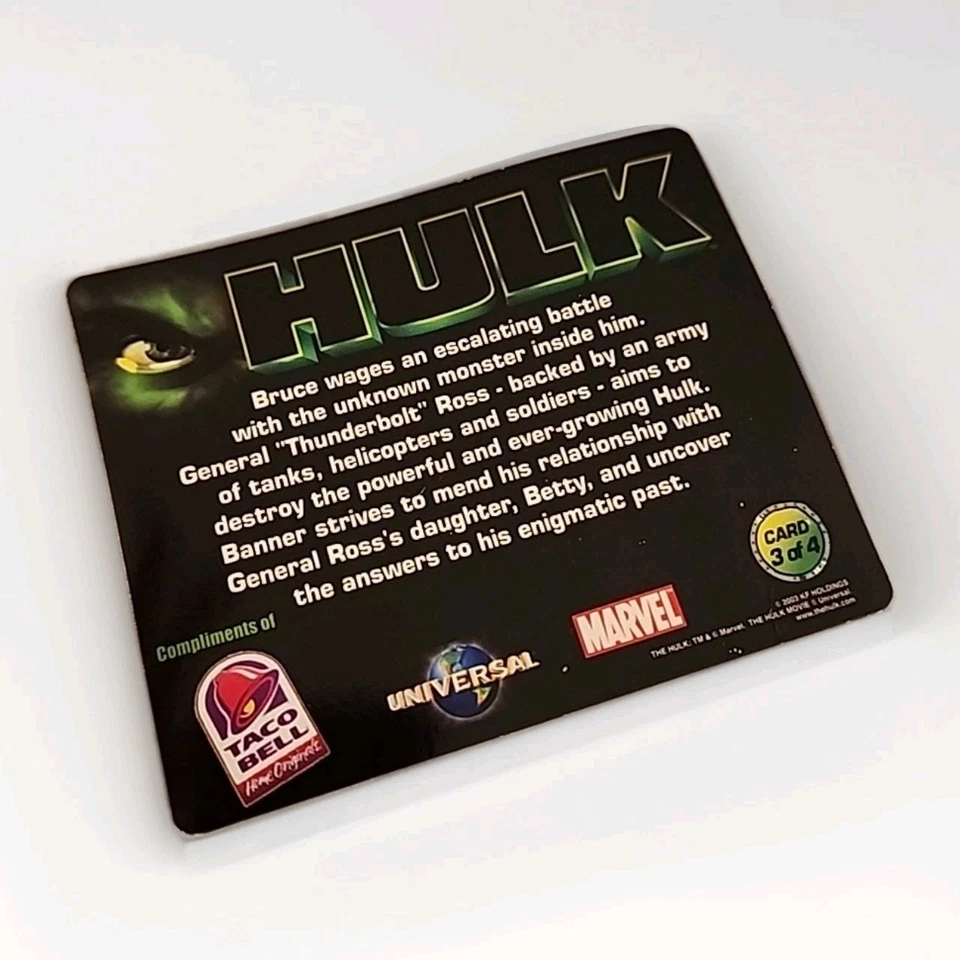 Raro | Marvel Universal - Taco Bell Hulk Película Holograma Tarjeta 3 Smashing Building Foto 3 de 4