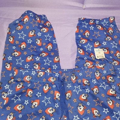 Kellogs Frosted Flakes Pajama Pants Junior Medium 7/9 Tony The Tiger Blue Novelt