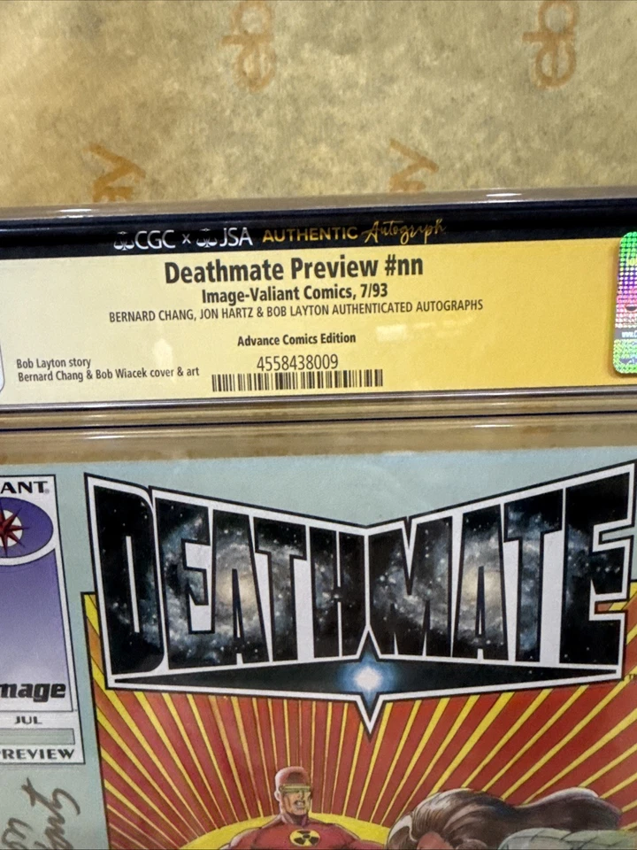 Image Deathmate Preview Green #nn Advance Comic Ss CGC 9.6 1993 Graded Signed 3x - Image 4 of 4