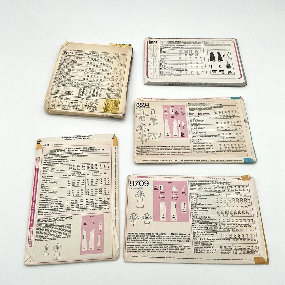 Vintage 1970s Sewing Patterns Women McCall's Simplicity Jacket, Dress, Skirt - Image 2 of 2