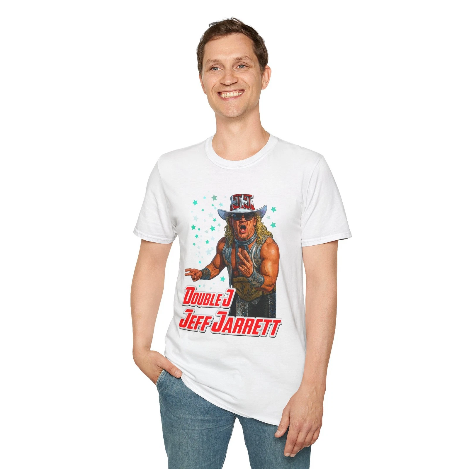 Double J Jeff Jarrett Wrestling Unisex T-Shirt Vintage Softstyle Tee