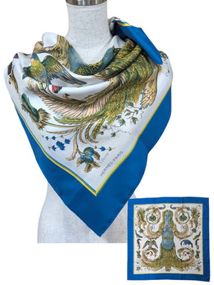 HERMES Carre 90 ''CERES'' 100% Silk Scarf Vintage Cleaned