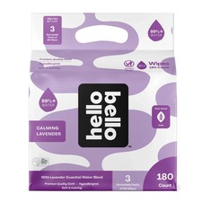 Hello bello Calming Lavender Plant based 180 count cloth Premium Wipes,