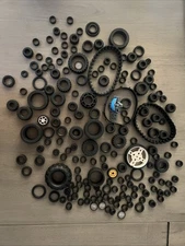 LEGO Tire Wheel Lot 175pc Black Assorted Sizes City Technic MOC Bulk Parts