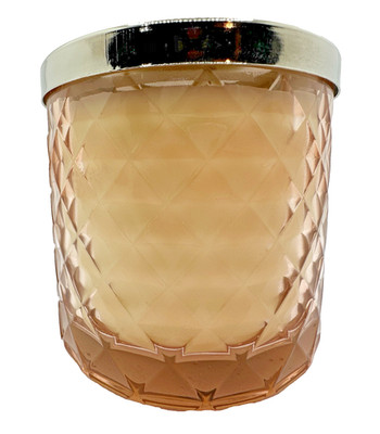 Bath & Body Works Rose Water & Ivy Faceted Glass 3 Wick Candle 13.5 Ounce