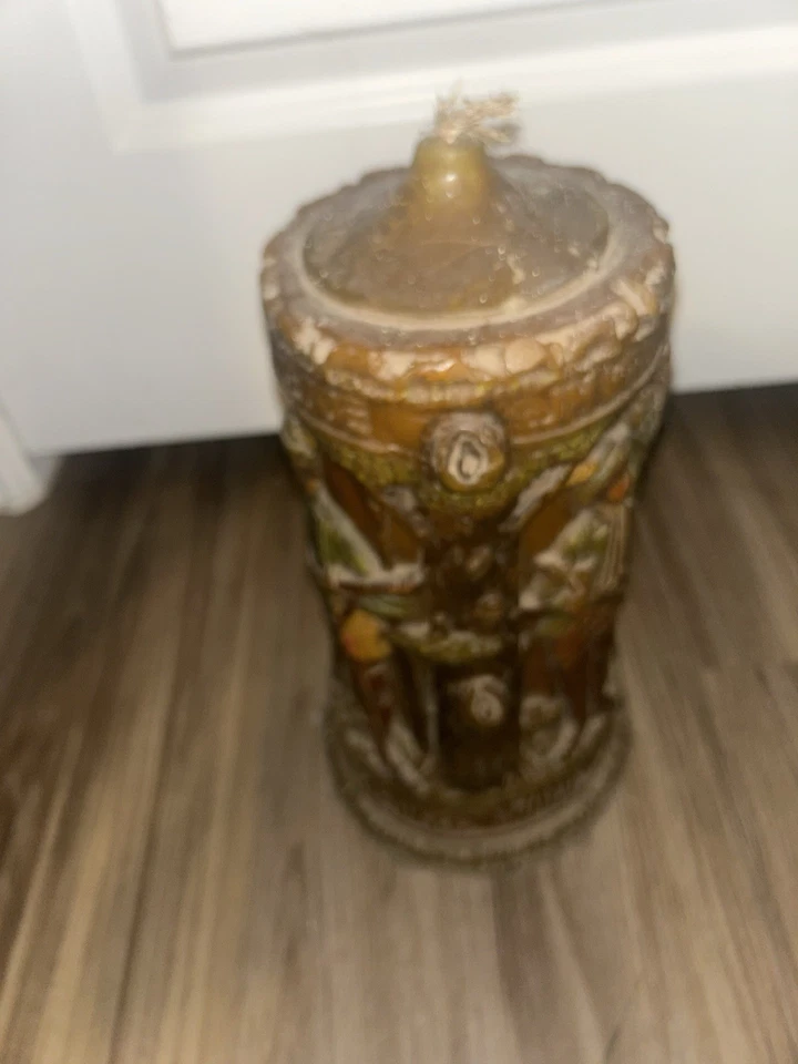 Vela alemana de cera tallada a mano muy rara Foto 4 de 4