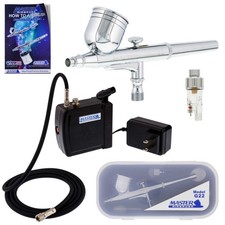 Gravity Dual-Action Airbrush Set  Compressor Kit Air Filter Hobby Cake T Shirt