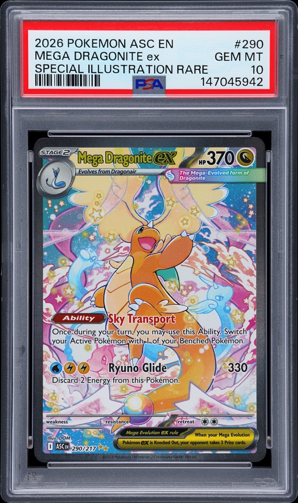 2026 Pokemon Ascended Heroes Mega Dragonite Ex Special Illustration Rare PSA 10
