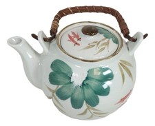 Feng Shui Yin Yang Koi Fish Pair In Lily Pond Ceramic Tea Pot 38oz Teapot Decor