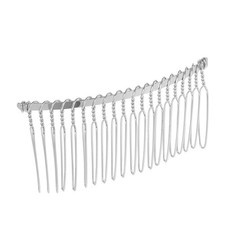 7 8cm 20 Teeth DIY Metal Wire Hair Clip Comb for Bridal Wedding Veil in Silver