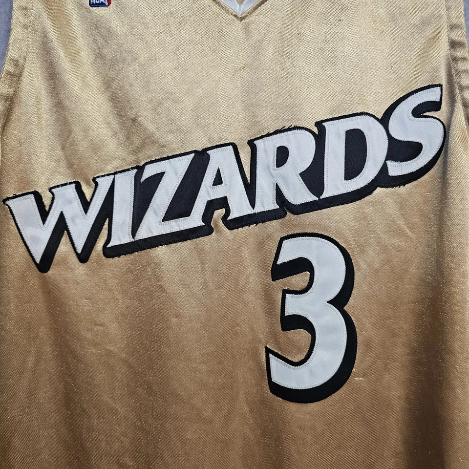 Autographed Adidas Authentic Washington Wizards Caron Butler 3 Gold Jersey 48 XL - Image 2 of 4