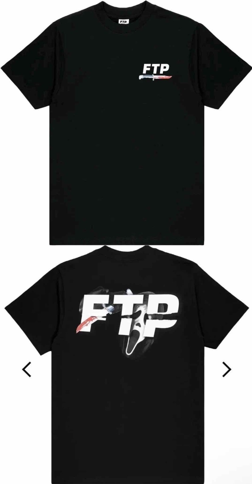 **NEW RARE** FTP GHOSTFACE SCREAM BLACK LOGO TEE T-SHIRT SUPREME ANTI CHROME S