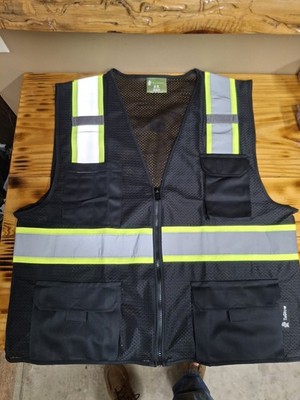 TuGlow High Visibility Safety Vest Black  L