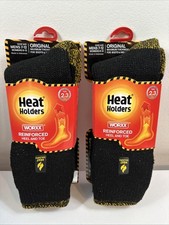 2 Pairs Heat Holders Worxx Socks Reinforced Heel and Toe Mens 7-12 / Womens 8-13