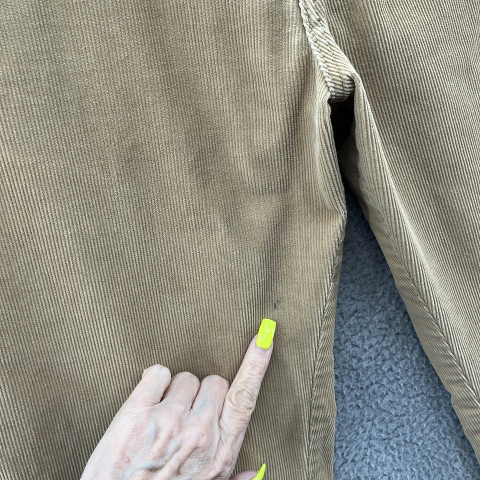 Calça Levis 910 feminina vintage anos 90 13 veludo bronzeado perna reta EUA 90s 32 polegadas costura interna - Imagem 3 de 4