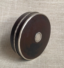 Antique c1780s Georgian Ornate Silver Mounted Textured Hide Table Snuff Box