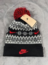 Nike Beanie Peak Fair Isle Pom Hat Holiday Unisex One Size NWT