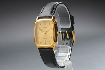 Vtg 2001 Seiko Dolce 5E61-5A10 SGP Gold Tank HAQ Quartz Mens Watch