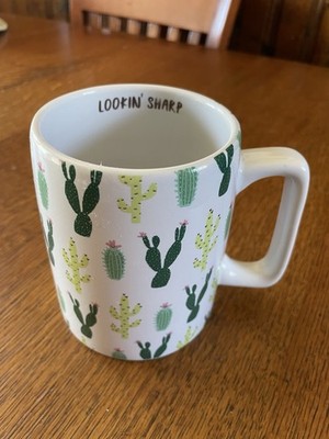 Ceramic Cactus ''Lookin' Sharp'' Novelty Coffee Mug 16 fl oz Microwave Safe 