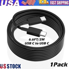 For Samsung USB C to USB C Charging Cable 6.6FT Type-C Phone Charger Cord Black