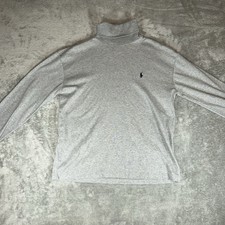 Vintage Ralph Lauren Polo Sport Turtleneck Sweater Women  s Small Grey Cotton