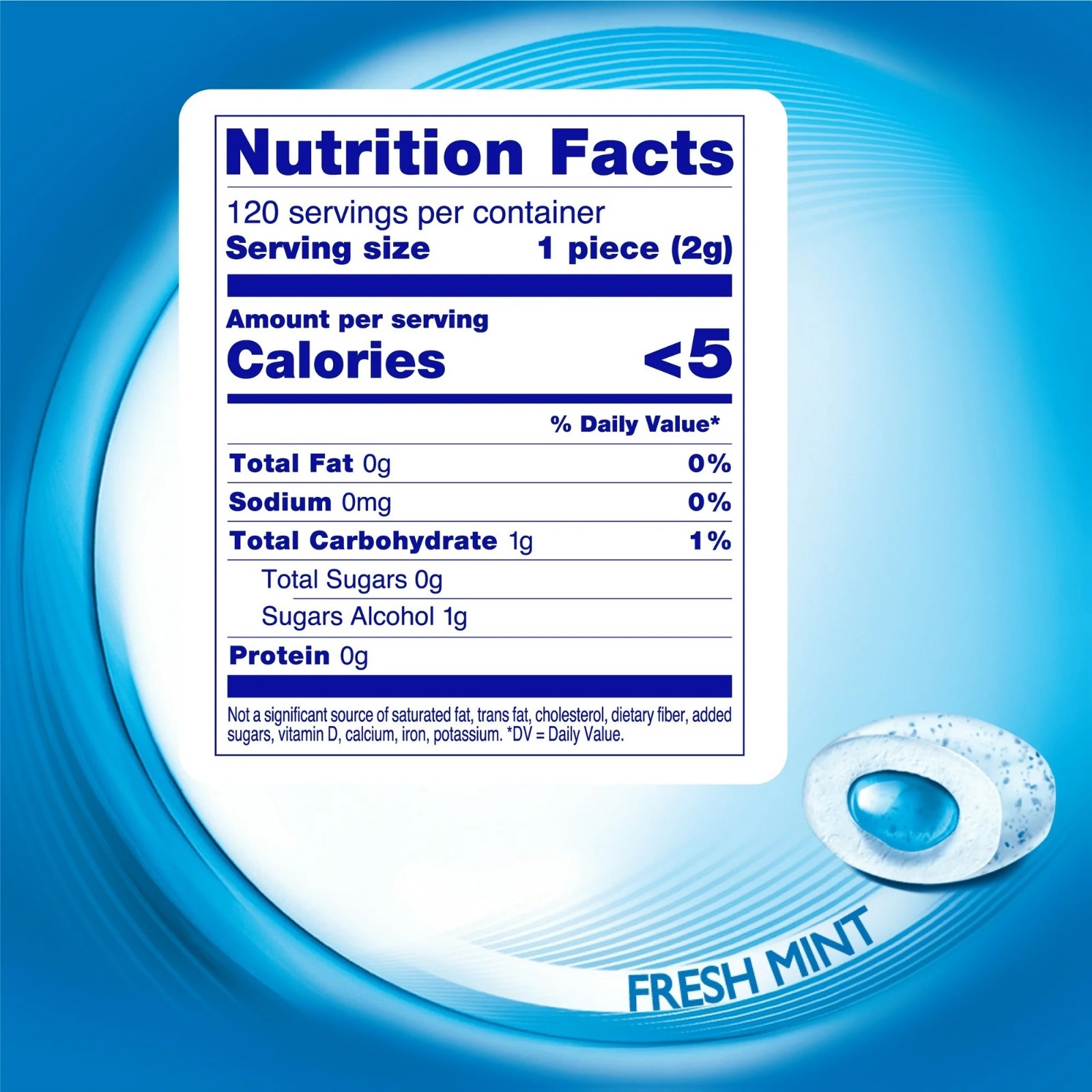 Mentos Pure Fresh Mint Sugar Free Gum Extra Value Pack, 120 Count Bag