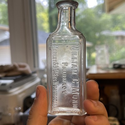 Antique William C Munds  Pharmacy Wilmington NC North Carolina Bottle Millville