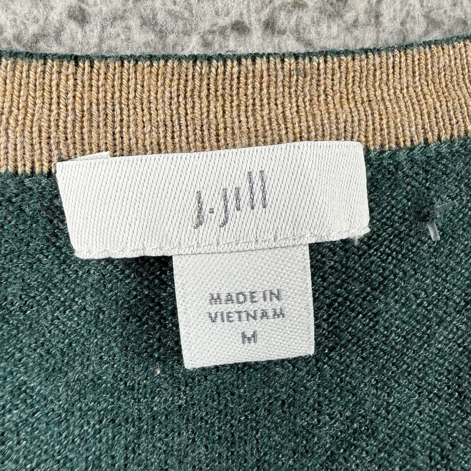 Suéter J Jill Mujer M Verde Túnica Cuello en V Pullover Ligero Informal Carrera Foto 3 de 4