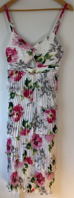 #ad Abercrombie amp; Fitch Giselle Dress Medium Petite Pleated Tiered Maxi Floral NW0T $47.23