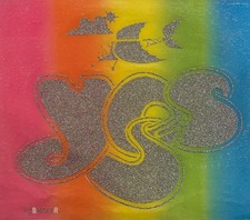 Original Vintage Yes Progressive Rock Band Glitter Iron On Transfer