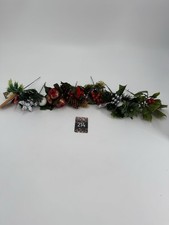 Vintage Christmas floral picks with pine, berries, and ornaments Lot Of 8