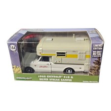 Greenlight 1/64 1968 Chevrolet C10 With Silver Streak Camper Diecast Car 29865