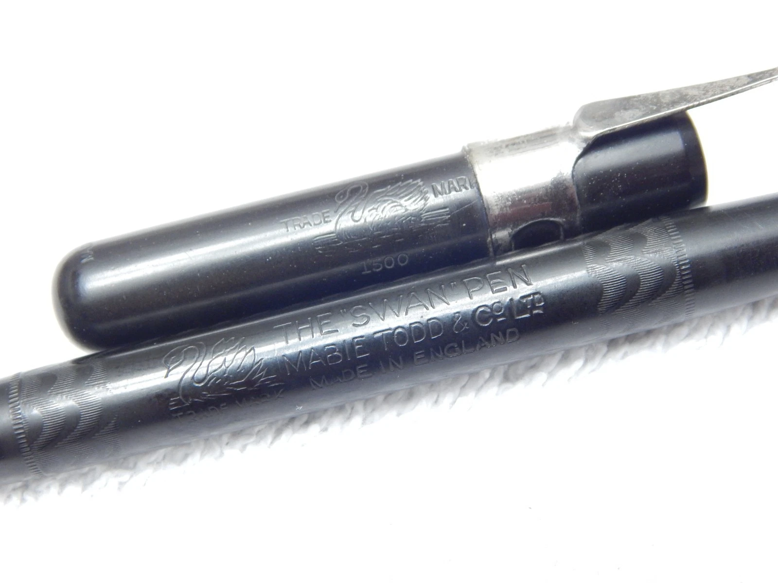 LOT# 108E. VTG MABIE TODD SWAN 1500 EYEDROPPER FOUNTAIN PEN. STUB NIB. image 8