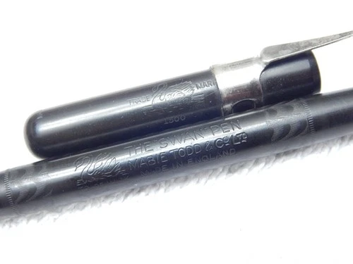 LOT# 108E. VTG MABIE TODD SWAN 1500 EYEDROPPER FOUNTAIN PEN. STUB NIB. image 8