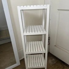 White Wood Ladder Shelf 4 Tier