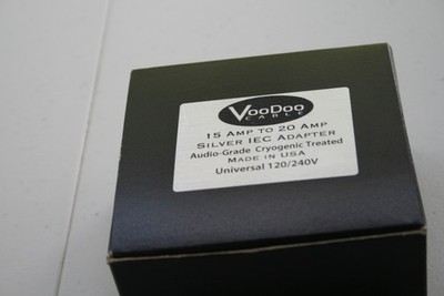 Voodoo Cable 15 Amp To 20 Amp Silver IEC Adapter Audio Grade Cryogenic Treated