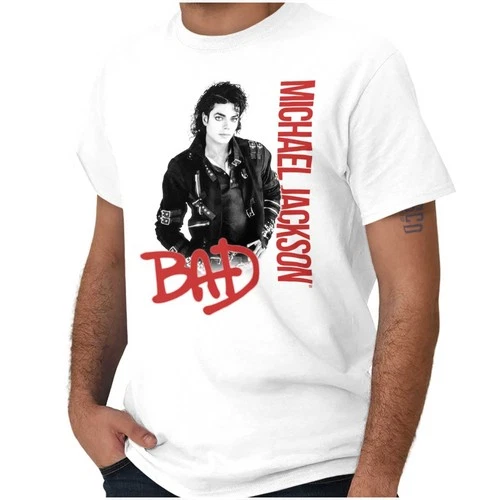 Michael Jackson Bad MJ Music Album Cover Womens or Mens Crewneck T Shirt Tee