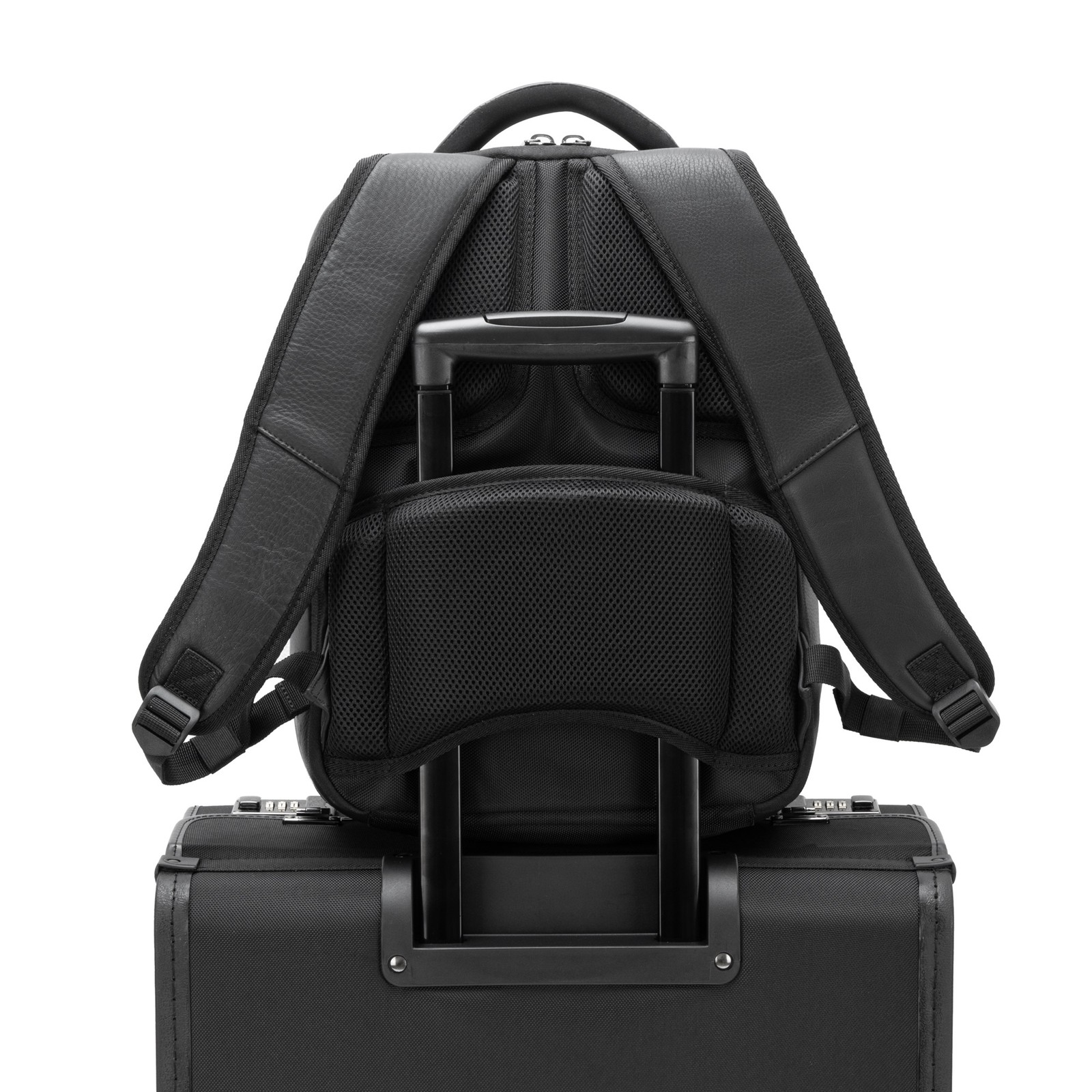 Alpine Swiss 13&rdquo; Laptop Travel Backpack Genuine Leather Slim Carry On Daypack