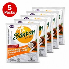 S+P Santan Lait de Coco en Poudre Original 50g Poudre à Cuisson Instantanée - 5 Paquets