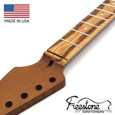 Guitar Neck S Style Replacement Unfinished 25.5" 22 Marblewood on Roasted Maple