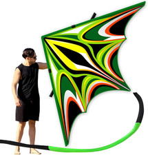 Large Green Delta Kite for Adults - Easy to Fly, Perfect for Beach Fun 