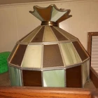 Vintage Tiffany Style Stained Glass Leaded Hanging Swag Lamp Light Fixture