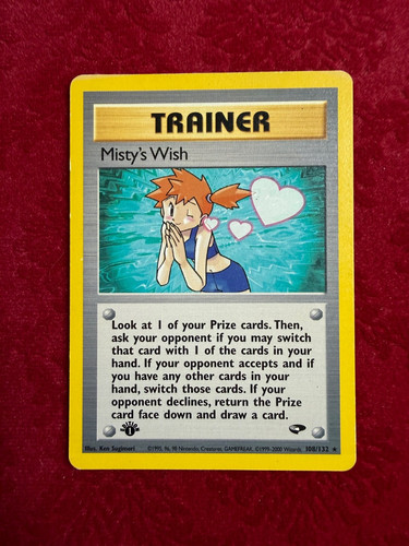 Pokemon TCG Misty's Wish 1st Edition 108/132, Gym Challenge (MP)