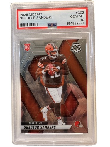 2025 Panini Mosaic Shedeur Sanders Rookie Card #302!  PSA 10!