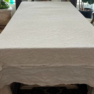 Duvet Cover King 104 x 100'' Beige Woven Button Textured Linen