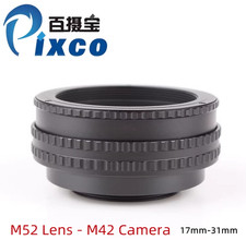 Pixco M52 Lens to M42 Camera Adjustable Focus Helicoid Macro Adapter 17mm-31mm