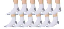 12 Pairs Men Ankle Quarter Sports Socks Athletic Cotton Low Cut Socks Size 10-13